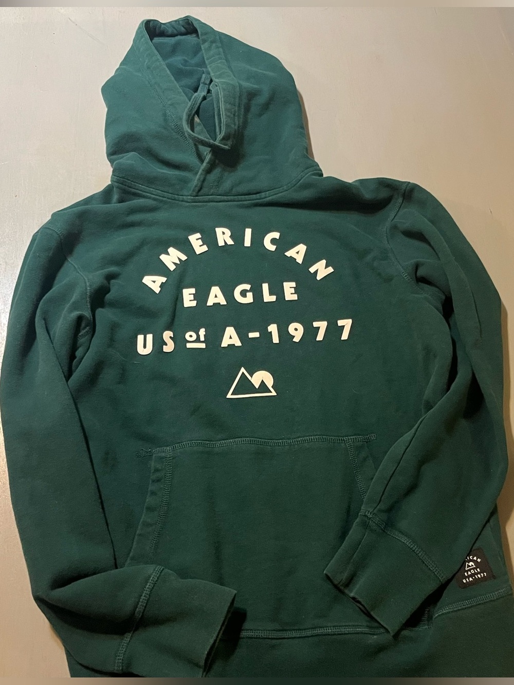 American Eagle Outfitters Cotton Men's Forest Green Pullover Hoodie Small